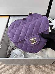 Chanel New Heart Shaped Bag AS2060 Purple - 3