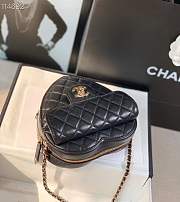 Chanel New Heart Shaped Bag AS2060 Black - 3