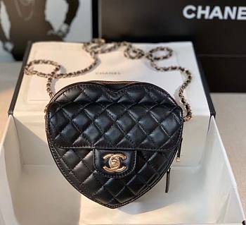 Chanel New Heart Shaped Bag AS2060 Black