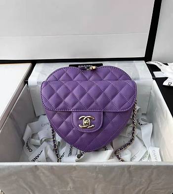 Chanel New Heart Shaped Bag AS2060 Purple