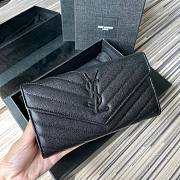 YSL all black wallet 19cm - 1