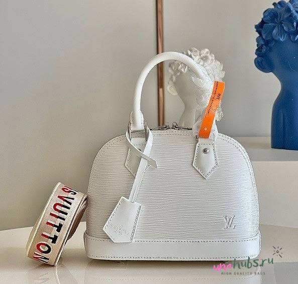 Louis Vuitton Alma BB Ebene Canvas Handbags White - 1