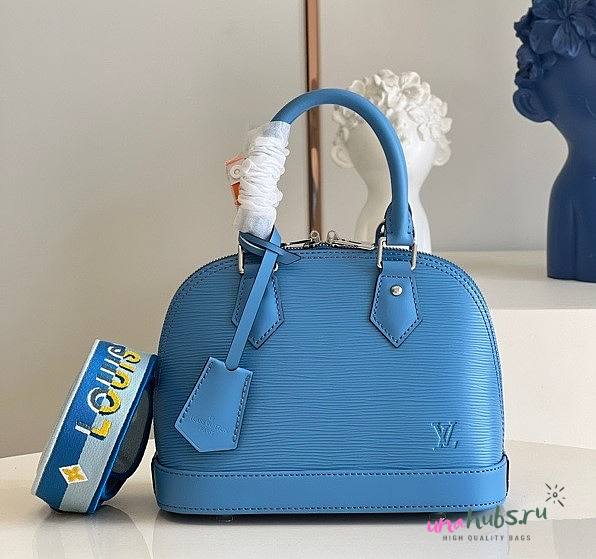 Louis Vuitton Alma BB Ebene Canvas Handbags Blue - 1