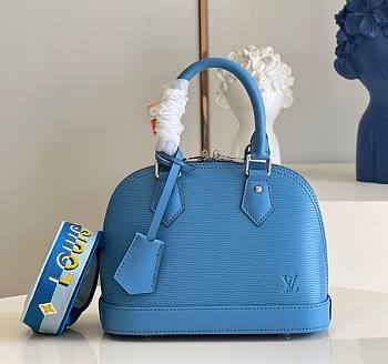 Louis Vuitton Alma BB Ebene Canvas Handbags Blue