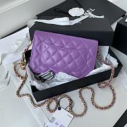 Chanel woc wallet on chain gold 19cm purple - 5