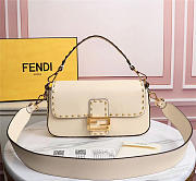 Fendi Baguette white leather medium white trap bag  - 1