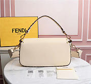 Fendi Baguette white leather medium white trap bag  - 5