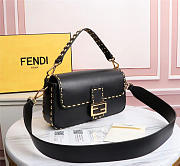 Fendi Baguette white leather medium black trap bag - 5