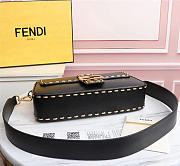 Fendi Baguette white leather medium black trap bag - 3