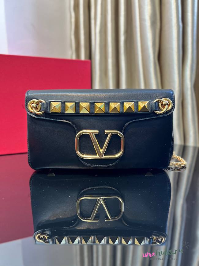 VALENTINO Garavani Vlogo Black Shoulder Bag - 1