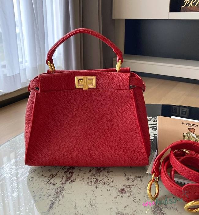 Fendi Peekaboo Togo Red leather bag - 1