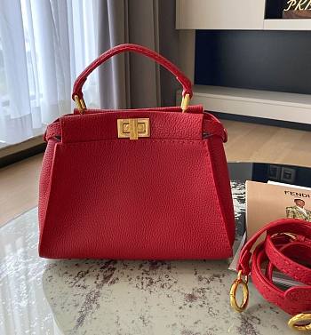Fendi Peekaboo Togo Red leather bag