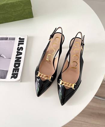 Gucci patent black heels