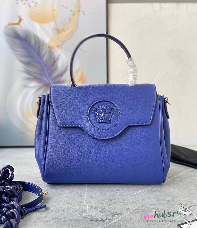 Versace La Medusa Large Handbag in blue 35cm - 1