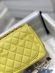 Chanel 17CM Mini Flap Yellow Bag Lambskin Leather Gold Hardware - 2