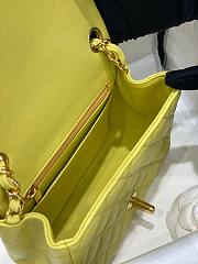 Chanel 17CM Mini Flap Yellow Bag Lambskin Leather Gold Hardware - 4