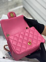 Chanel 17CM Mini Flap Pink Bag Lambskin Leather Gold Hardware - 4