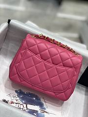 Chanel 17CM Mini Flap Pink Bag Lambskin Leather Gold Hardware - 5