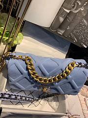 Chanel flap bag 19 blue gold hardware  - 2