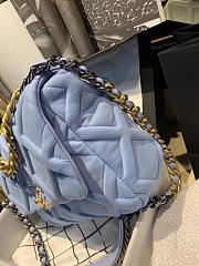 Chanel flap bag 19 blue gold hardware  - 4