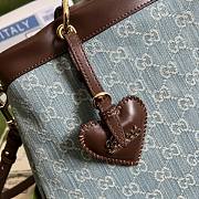 Gucci Blue GG Denim Heart Top Handle Tote Bag  - 2