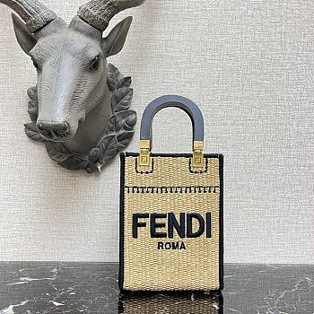 Fendi mini tote raffia sunshine bag