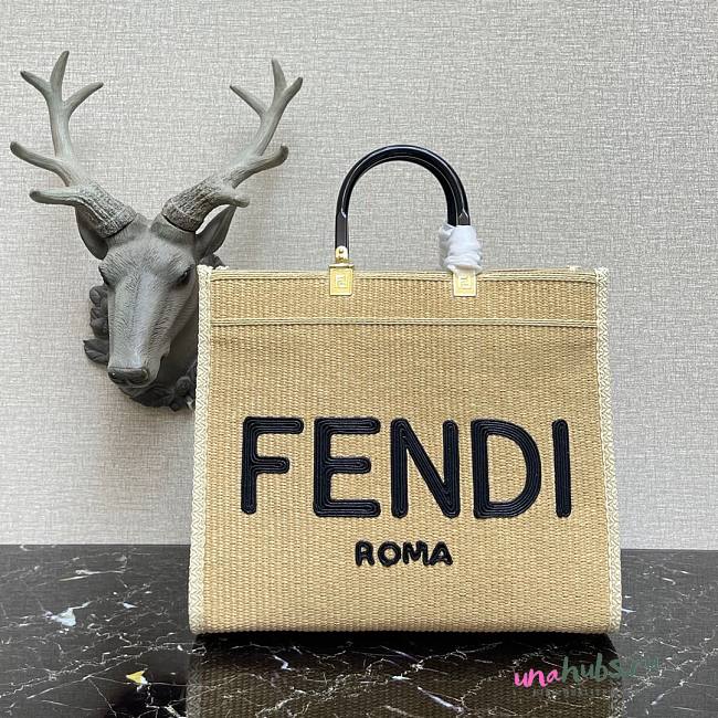 Fendi medium tote raffia sunshine bag - 1