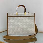 FENDI SUNSHINE MEDIUM FF white fabric shopper tote bag - 5