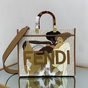 FENDI SUNSHINE MEDIUM FF white fabric shopper tote bag - 4