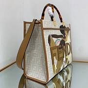 FENDI SUNSHINE MEDIUM FF white fabric shopper tote bag - 2