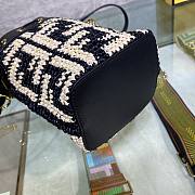 FENDI Mon Tresor Mini FF Logo Raffia Bucket Bag  - 5