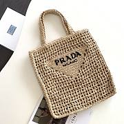 Prada small logo raffia tote - 1