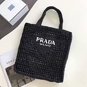 Prada small logo raffia tote black - 1