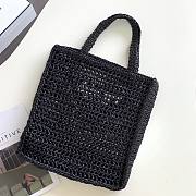 Prada small logo raffia tote black - 2