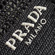 Prada small logo raffia tote black - 4