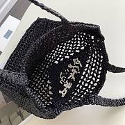 Prada small logo raffia tote black - 5