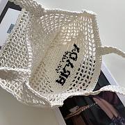 Prada small logo raffia tote white - 2