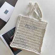 Prada small logo raffia tote white - 3