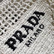 Prada small logo raffia tote white - 4