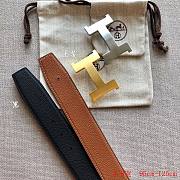 Hermes dark blue / brown reversible belt  - 1