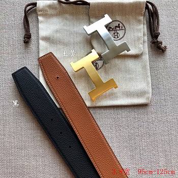 Hermes dark blue / brown reversible belt 