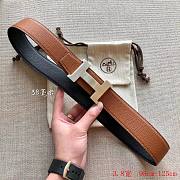 Hermes dark blue / brown reversible belt  - 2