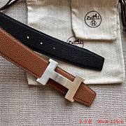 Hermes dark blue / brown reversible belt  - 4