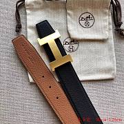 Hermes dark blue / brown reversible belt  - 5