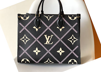 LV OnTheGo MM Monogram Empreinte Leather Black M45595