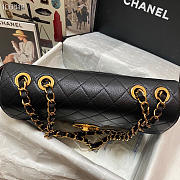 Chanel flap bag caviar gold hardware black leather  - 2