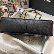 Chanel flap bag caviar gold hardware black leather  - 3