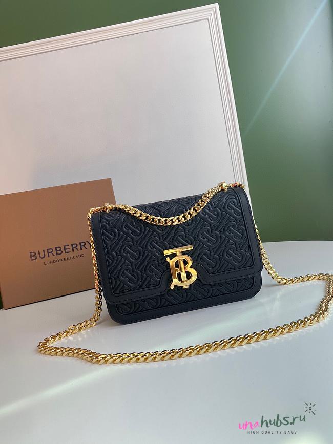 Burberry Small Leather Thomas Crossbody Black Bag - 1