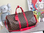 Louis Vuitton Keepall Bandoulière 50 Red Line Bag - 1