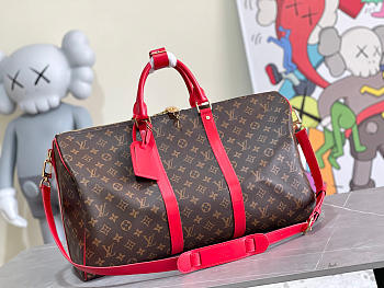 Louis Vuitton Keepall Bandoulière 50 Red Line Bag